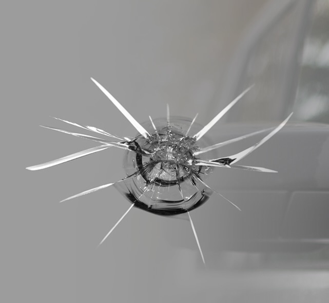 Rock chip windshield